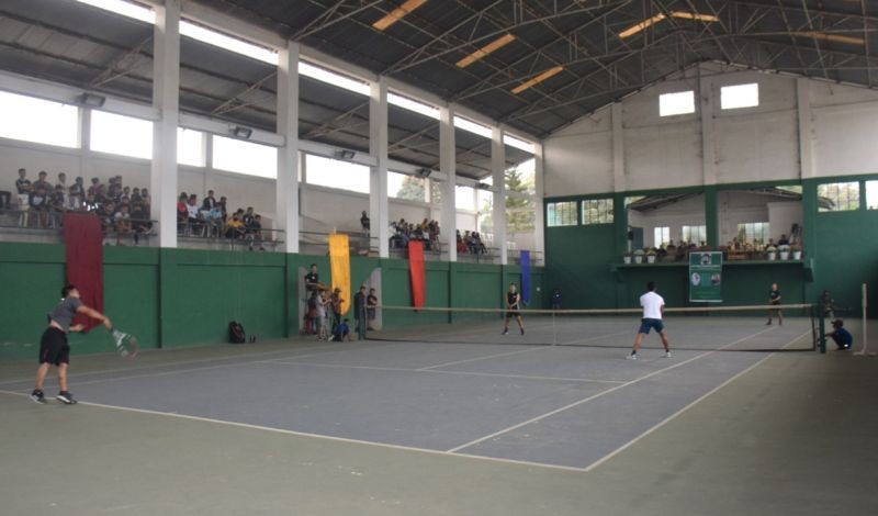 Players in action during the 1st Dr Savizo N Yhome Memorial Tennis Cup.